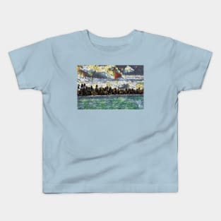 Abstract Caribbean Beach Brick Art Kids T-Shirt